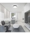 36W LED sensorlamp - Ø42cm, IP44, zwarte rand, ingebouwde microwave sensor