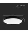 36W LED sensorlamp - Ø42cm, IP44, zwarte rand, ingebouwde microwave sensor