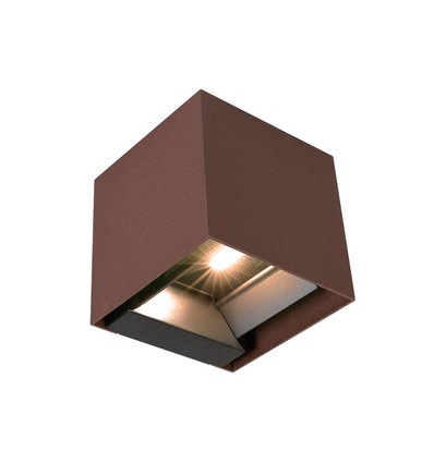 9W Wandlamp op zonne-energie - IP65, 4000K, Corten, COB, PIR-sensor