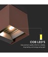 9W Wandlamp op zonne-energie - IP65, 4000K, Corten, COB, PIR-sensor