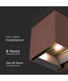9W Wandlamp op zonne-energie - IP65, 4000K, Corten, COB, PIR-sensor