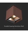 9W Wandlamp op zonne-energie - IP65, 4000K, Corten, COB, PIR-sensor