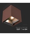 9W Wandlamp op zonne-energie - IP65, 4000K, Corten, COB, PIR-sensor