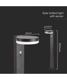 5,5W LED solar tuinlamp met sensor - IP54, 3000K, PIR sensor, zwarte afwerking