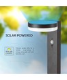 5,5W LED solar tuinlamp met sensor - IP54, 3000K, PIR sensor, zwarte afwerking