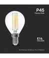 E14 6W LED filament kogellamp - P45, 600lm, helder glas