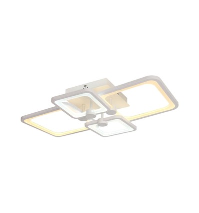 70W LED plafondlamp met afstandsbediening - 6000lm, CCT, dimbaar, wit metaal, 58,5 x 39 cm