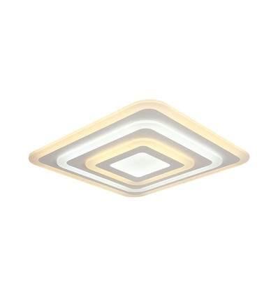 77W LED plafondlamp met afstandsbediening - 6700lm, dimbaar, CCT, RGB, 49,5 x 49,5 cm, witte rand