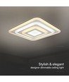 77W LED plafondlamp met afstandsbediening - 6700lm, dimbaar, CCT, RGB, 49,5 x 49,5 cm, witte rand