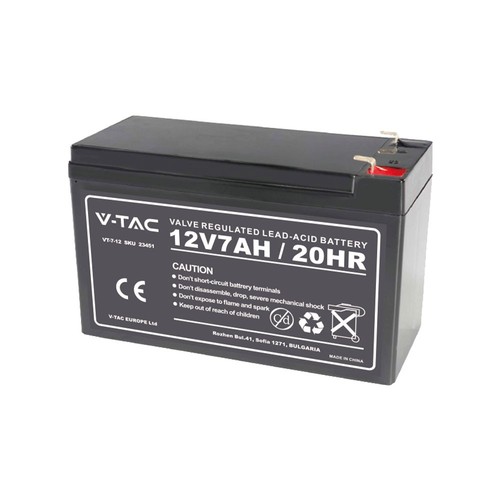 12V / 7Ah loodaccu - 151x65x100mm, oplaadbaar, VRLA AGM accu