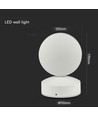 6W witte wandlamp - IP65, 3000K, 645lm, buiten, incl. lichtbron