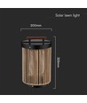 2,4W Tuinlamp - LED, Zonne-energie, 3000K, Zwart+Henneptouw met Houten Handvat
