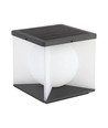 3W LED solar tuinlamp, Cube - IP65, 3000K, warm wit, zwart/wit, 20,5 x 20,5 cm
