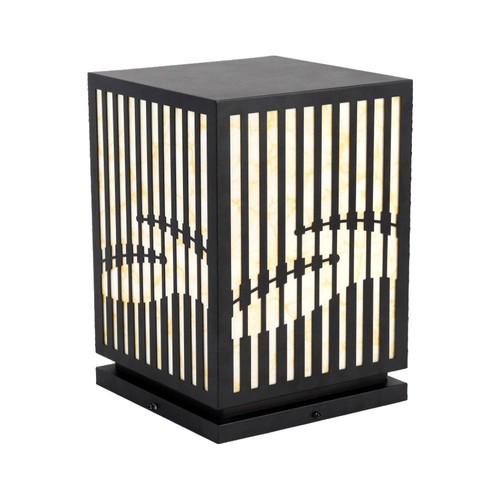 E27 tuinlamp CUBE - IP65, zwart, vierkant, modern design, zonder lichtbron