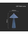 3W oplaadbare LED tafellamp, Blauw - Touch dimbaar, 3-in-1 CCT, 4000mAh batterij, incl. lichtbron