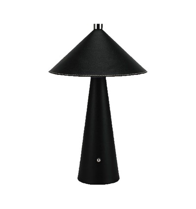 3W oplaadbare LED tafellamp met touch dim - 3-in-1 CCT, zwart leer, 4000mAh batterij, USB-C, 20x33 cm