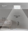 12W LED sensorlamp met Samsung Chip - 3-in-1 CCT, vierkant, wit, 360° PIR sensor, IP20