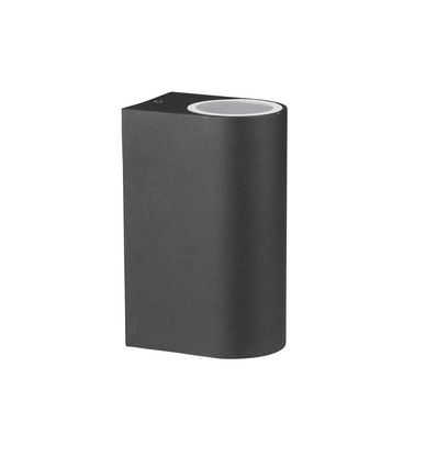 GU10 wandlamp met up/down licht, rond - IP44 buiten, wit, aluminium, zonder lichtbron