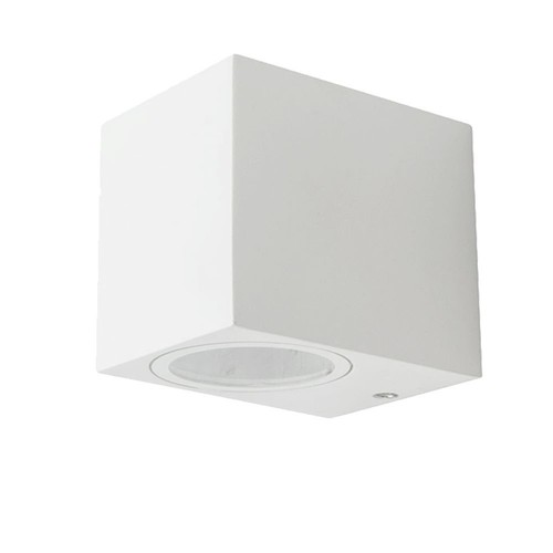 GU10 wandlamp, vierkant - Wit, IP44 buiten, 1-weg licht, zonder lichtbron