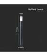 110cm E27 tuinlamp met sensor - IP44, roestvrij staal, antraciet, PIR sensor, zonder lichtbron