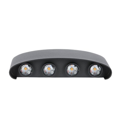 7W - LED Wandlamp, 4000K, Zandzwart