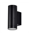 GU10 wandlamp met up/down licht - IP54 buiten, zwart, rond, aluminium, zonder lichtbron