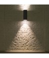 GU10 wandlamp met up/down licht - IP54 buiten, zwart, rond, aluminium, zonder lichtbron