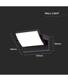 17W LED wandlamp - IP65, zwart, aluminium