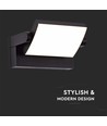 17W LED wandlamp - IP65, zwart, aluminium