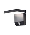 17W LED wandlamp met PIR sensor, vierkant - IP65, 2580lm, zwart, 4000K, incl. lichtbron