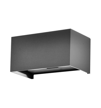 24W LED wandlamp met up/down licht - IP65, grijs, 4000K, 20cm hoog, aluminium, buiten