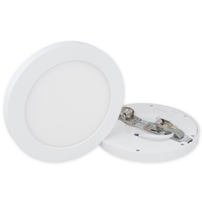Outlet: Easy Fix Rond LED Paneel Lamp 12W in 2700K Voor Inbouw/Opbouw in Wit