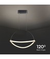 12W LED hanglamp - Ø40cm, zwart, 1,5m draad, incl. lichtbron