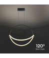 60cm 16W LED hanglamp - Zwart, 1,5m draad, 120lm/W