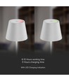 1,5W LED tafellamp, touch dimbaar - 5V, IP54, 3000K, zandwit, draadloos opladen, oplaadbaar