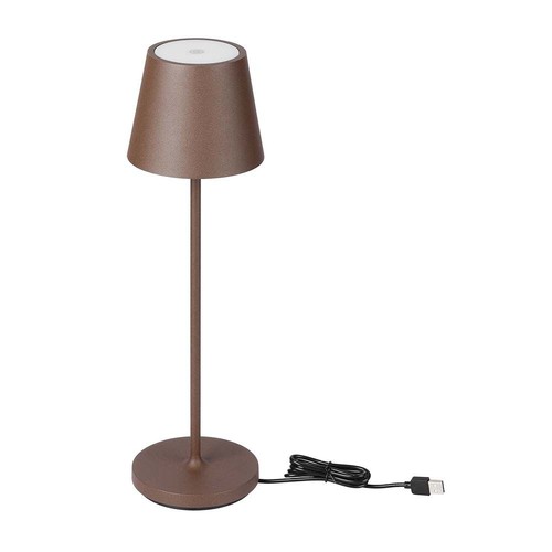 1,5W LED - Tafellamp, Touch, Dimbaar, 3000K, IP54, Zandkleurige Cortenkleurige Behuizing