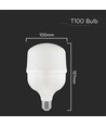 E27 30W LED lamp - T100, 6500K, wit kunststof, Ø10cm