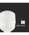E27 30W LED lamp - T100, 6500K, wit kunststof, Ø10cm