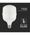 E27 30W LED lamp - T100, 6500K, wit kunststof, Ø10cm