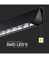 36W LED lineaire hanglamp - Samsung-lens, type 3i1, zwart