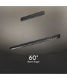 36W LED lineaire hanglamp - Samsung-lens, type 3i1, zwart
