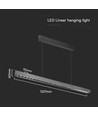 36W LED lineaire pendel met Samsung LED - Mat grijs, 120cm, CCT, 3-in-1 kleur, IP20