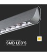 36W LED lineaire pendel met Samsung LED - Mat grijs, 120cm, CCT, 3-in-1 kleur, IP20