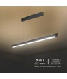 36W LED lineair pendelarmatuur - CCT, zwart, 2880lm, incl. draadophanging
