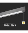 36W LED lineair pendelarmatuur, 3IN1 CCT - 2880lm, mat grijs, Samsung LED, incl. draadophanging
