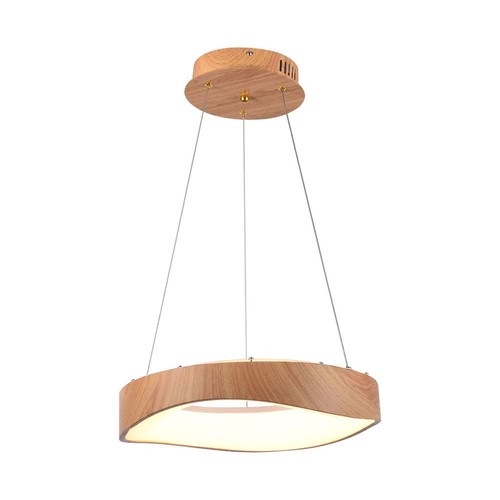 18W LED hanglamp in houtdesign - 2100lm, Ø40cm, 3000K, incl. lichtbron