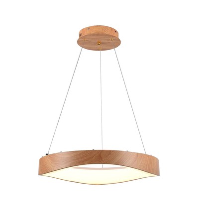 25W LED designer hanglamp in hout - Ø50cm, 3000K, witte behuizing, incl. lichtbron