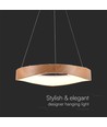 25W LED designer hanglamp in hout - Ø50cm, 3000K, witte behuizing, incl. lichtbron