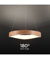 25W LED designer hanglamp in hout - Ø50cm, 3000K, witte behuizing, incl. lichtbron