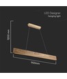 24W LED designer hanglamp - Hout, 3000K, 1250lm, warm wit